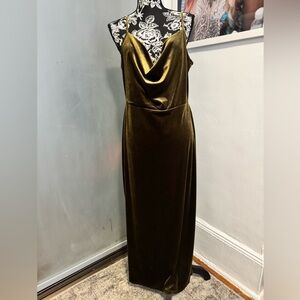 Green Embellished Backless Midi Gown